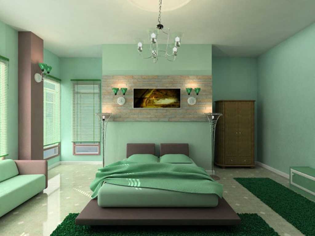 Серо Зеленая Спальня