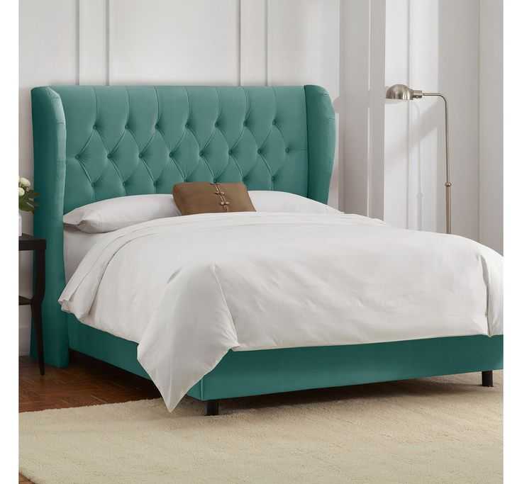 Кровать с мягким изголовьем, двухспальная деревянная классическая белая кровать с высоким изголовьем