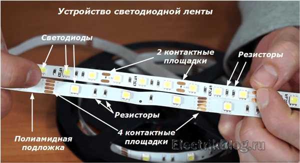 Светодиодная лента 220 В: схема подключения диодной ленты к сети для освещения помещений Устройство, отличия от лент на 12 и 24 вольта