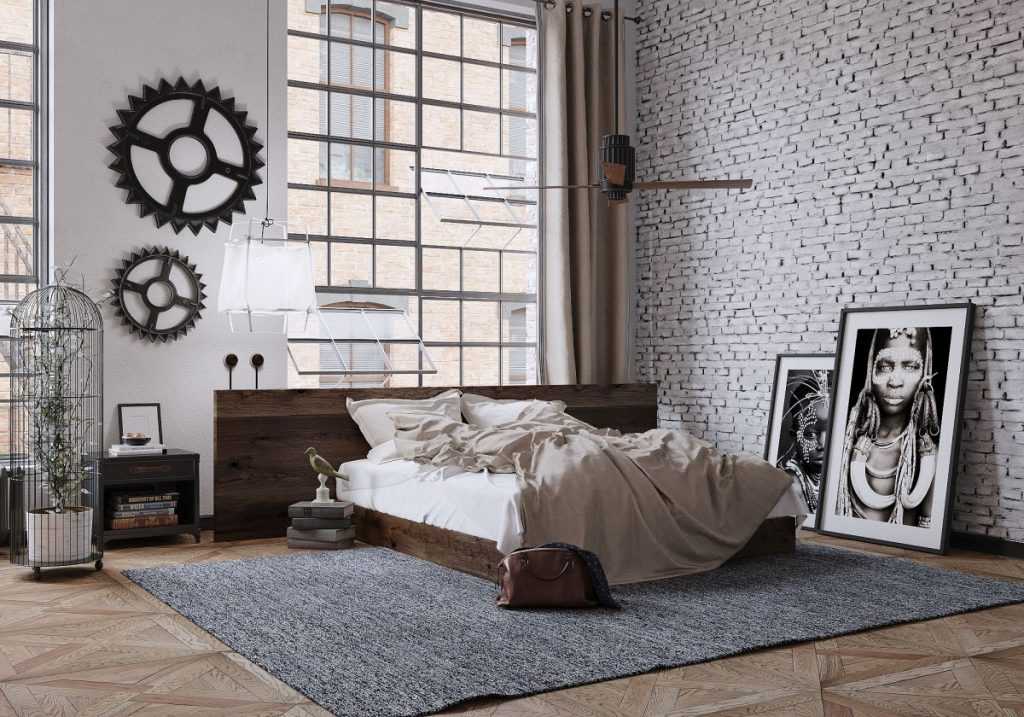 Что собой представляет стиль лофт в дизайне спального места Каковы особенности этого стиля Как будет выглядеть кровать-лофт Можно ли сделать эту мебель своими руками Интересные идеи в интерьере