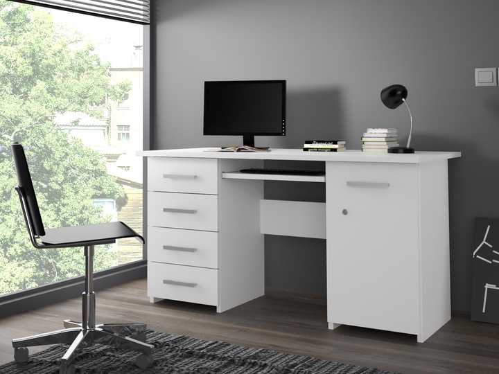 Белый угловой компьютерный стол является классическим вариантом мебели для рабочего кабинета Как выбрать мебель с глянцем и матовой поверхностью для домашнего компьютера Какие еще материалы, кроме дуба и венге, используются в производстве мебели