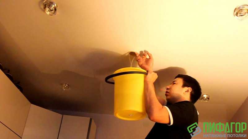 Как самому слить воду с натяжного потолка? фото- и видеоинструкция для самостоятельного устранения проблемы