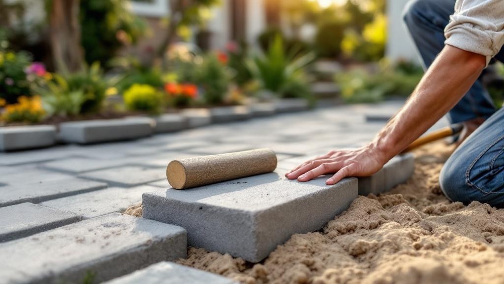 Мощение дорожек и площадок плиткой