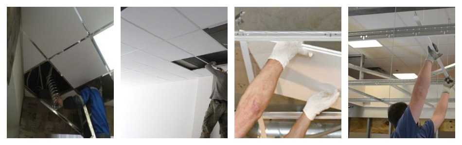 Демонтаж навесного потолка — как снять потолочную конструкцию