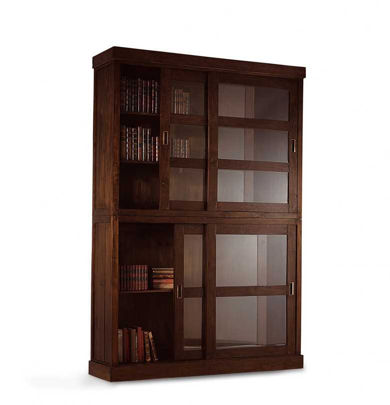 Книжный шкаф со стеклянными дверцами, конструкция, размеры, материалы
