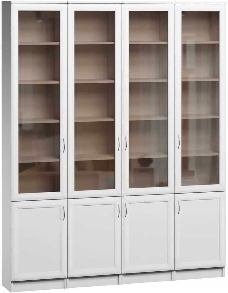 Модели книжных шкафов со стеклянными дверцами, сочетание с интерьером