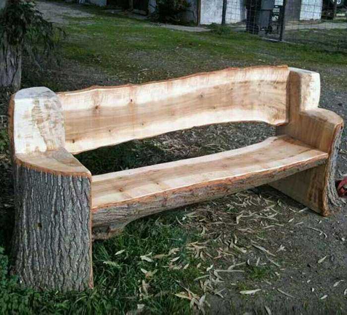 Идея для дачи или как сделать скамейку из бревна своими руками - сделай сам