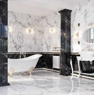Плитка под мрамор для ванной комнаты (49 фото): белые настенные керамические модели и мраморный кафель