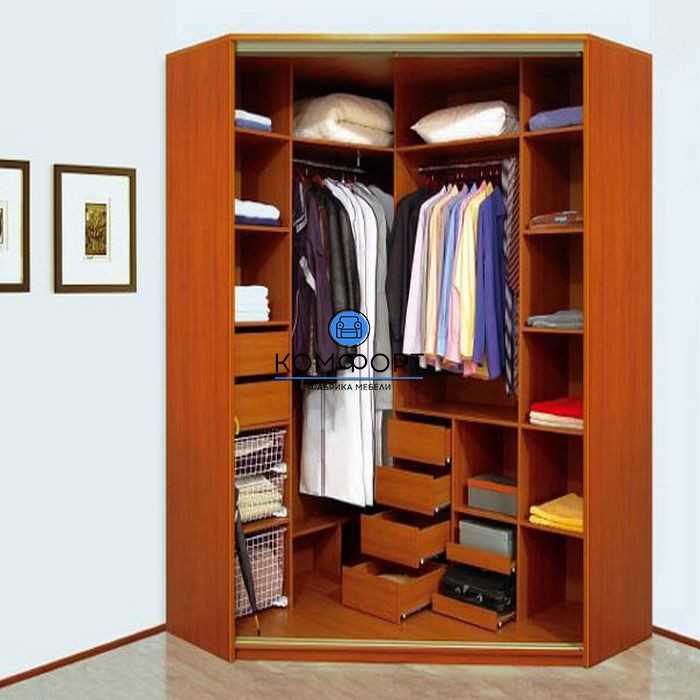 Распашные угловые шкафы с двумя дверями – особенности, преимущества и недостатки Однодверный и Г-образный модульный шкаф для одежды – какую модель выбрать Где лучше разместить такой шкаф