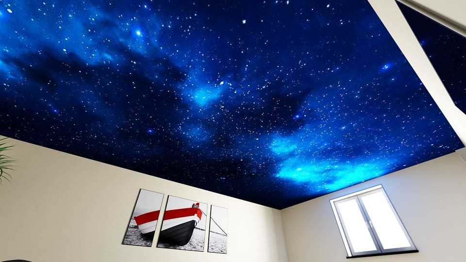 Потолки в виде звездного неба в интерьере