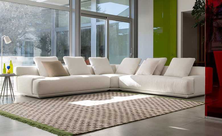 Бескаркасный диван модульный или трансформер из экокожи, мягкие угловые в стиле модерн и детские модели
