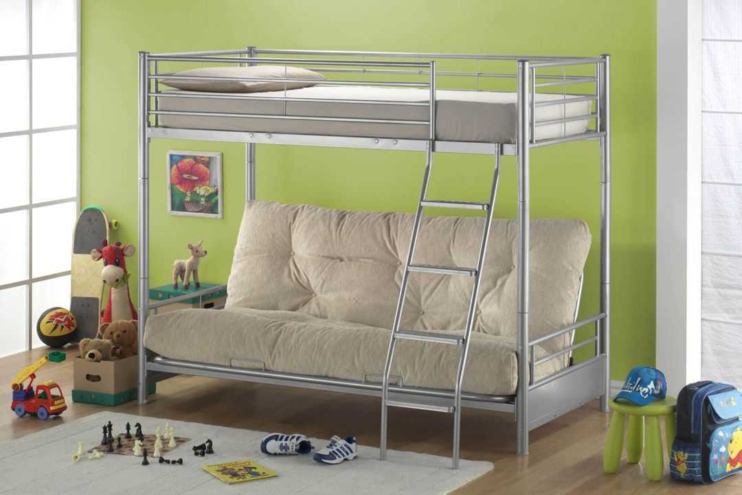 Двухъярусная детская кровать с диваном для родителей: особенности и модели