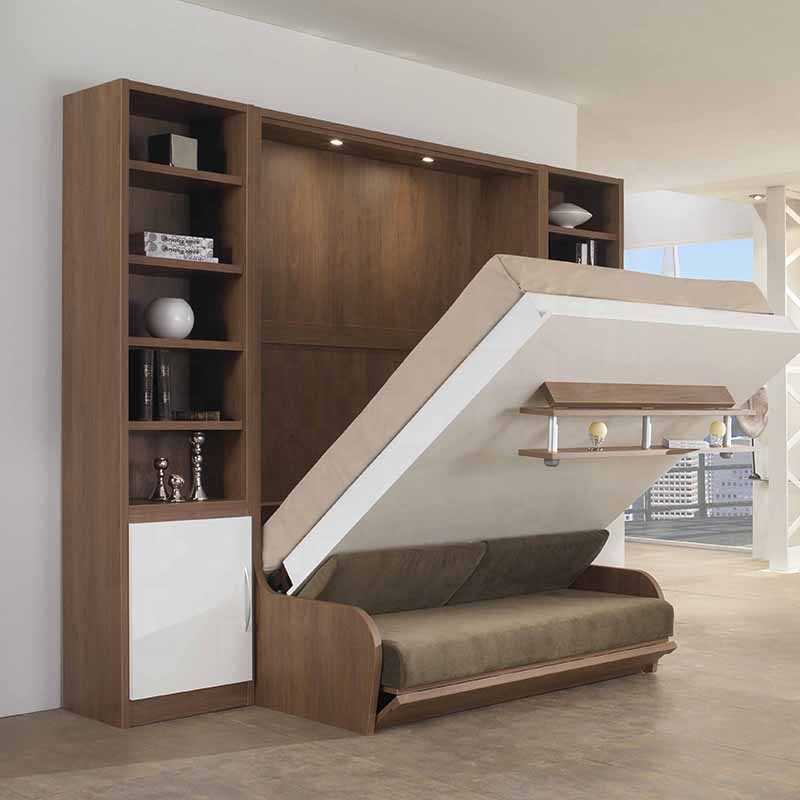 Двуспальные кровати-трансформеры: шкаф и откидная модель от стены, стильные варианты для малогабаритной квартиры, отзывы