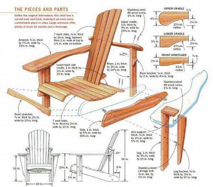 Кресло из дерева своими руками: чертежи, схемы, размеры