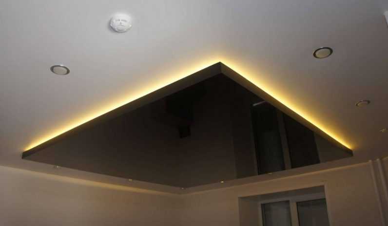 Как сделать двухуровневый потолок с подсветкой из гипсокартона – инструкция по монтажу