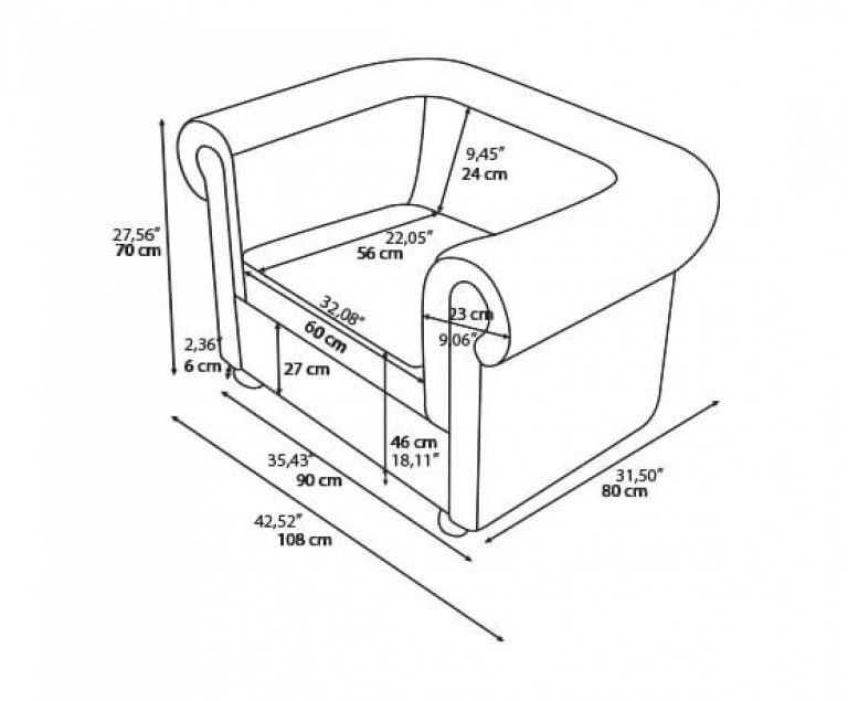 Чертеж дивана с размерами своими руками