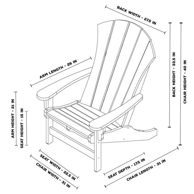 Адирондак: размеры и схема изготовления своими руками Чертежи кресла в сантиметрах, последовательность создания своими руками