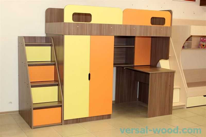 Двухъярусная кровать с рабочей зоной: двухэтажная модель с письменным столом внизу - с рабочим местом, модели для подростков