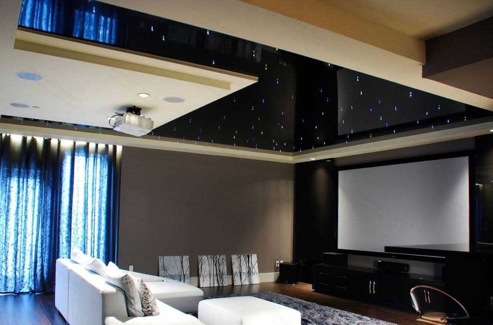 Натяжной потолок с подсветкой (64 фото): многоуровневые конструкции со светодиодной подсветкой внутри по периметру