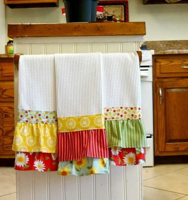 Размеры полотенец: кухонное своими руками, идеи для украшения, как сделать петельку из ниток