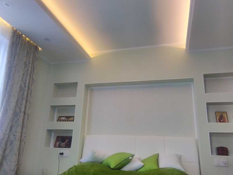 Двухуровневые потолки – проектирование и создание дизайна, монтаж и освещение своими руками (115 фото)