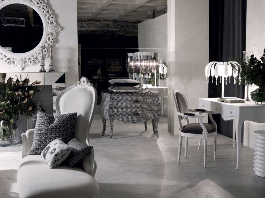 Белый стул: металлическая конструкция в стиле «прованс» для гостиной, модели с деревянными ножками или на колесах с подлокотниками из экокожи
