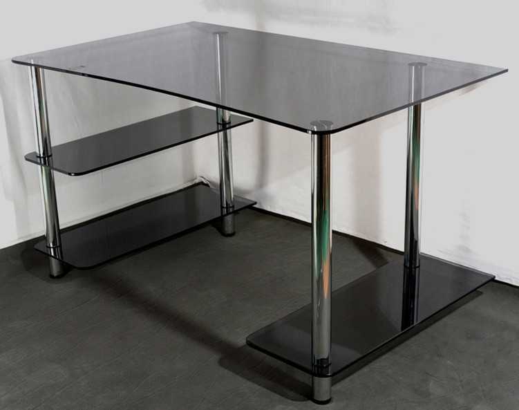 Стеклянные компьютерные столы (40 фото): черные столы для компьютера, мебель для дома со столешницей из стекла и металла
