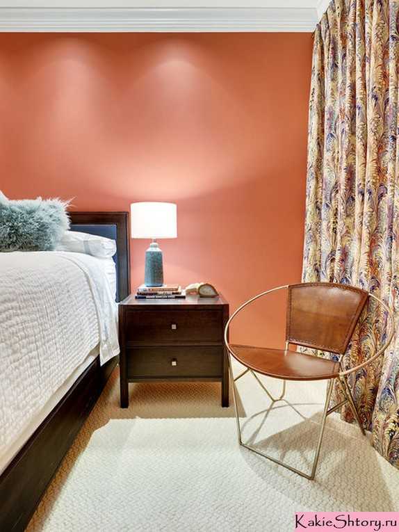 Персиковые обои в интерьере: выбор оттенков, дизайн комнат, выбор текстиля