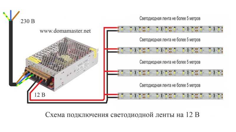 Как подключить светодиодную ленту: схема + способы коммутации