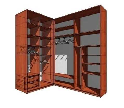 Угловой шкаф, существующие модели, их наполнение и материалы изготовления