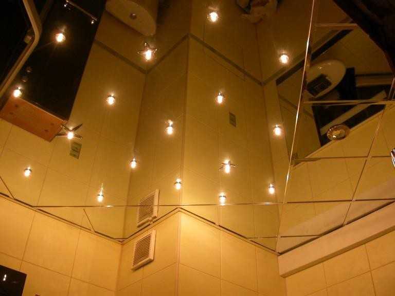 Зеркальный потолок в ванной (73 фото): натяжной зеркальный потолок, алюминиевые зеркальные панели и другие варианты