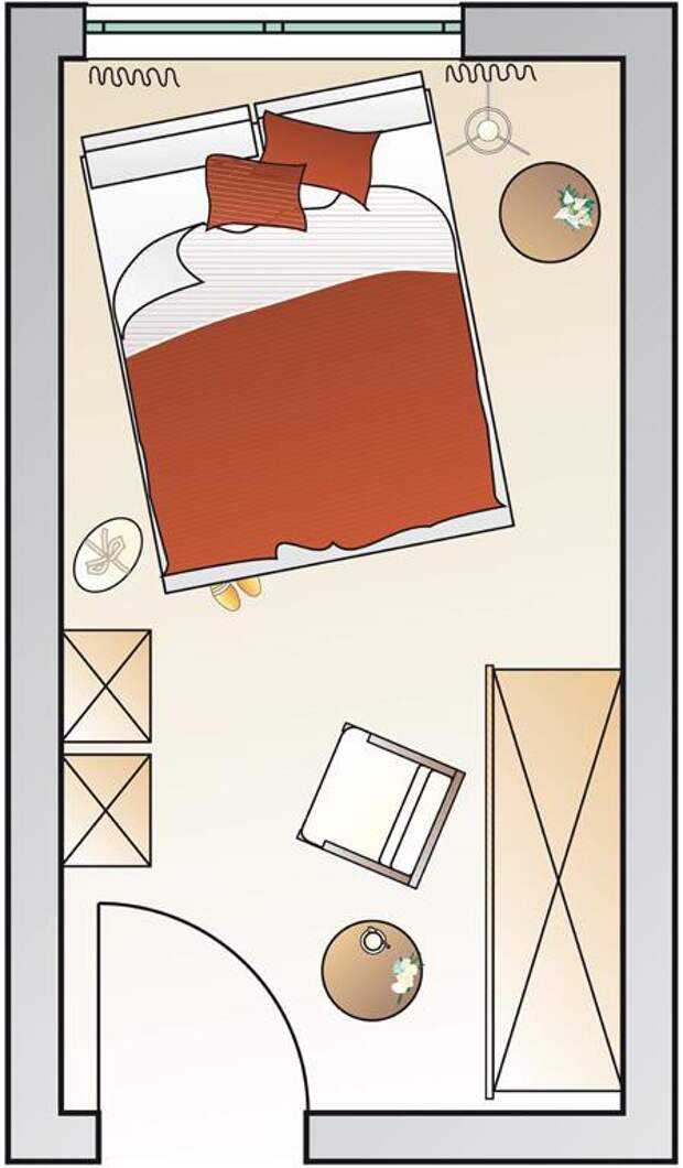Как расставить мебель в спальне - 54 фото примеров