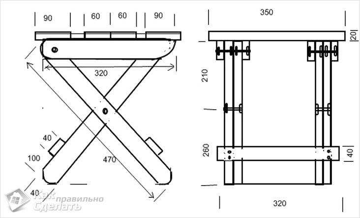 Как сделать табуретку своими руками из дерева: чертеж, схема и пошаговая инструкция