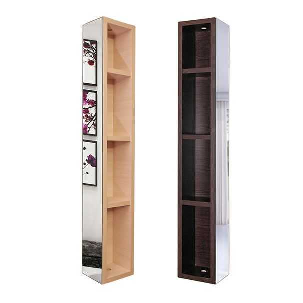 Стеллажи в прихожую: угловые и узкие шкафы-стеллажи с зеркалом в коридор, открытые и закрытые, металлические и из гипсокартона