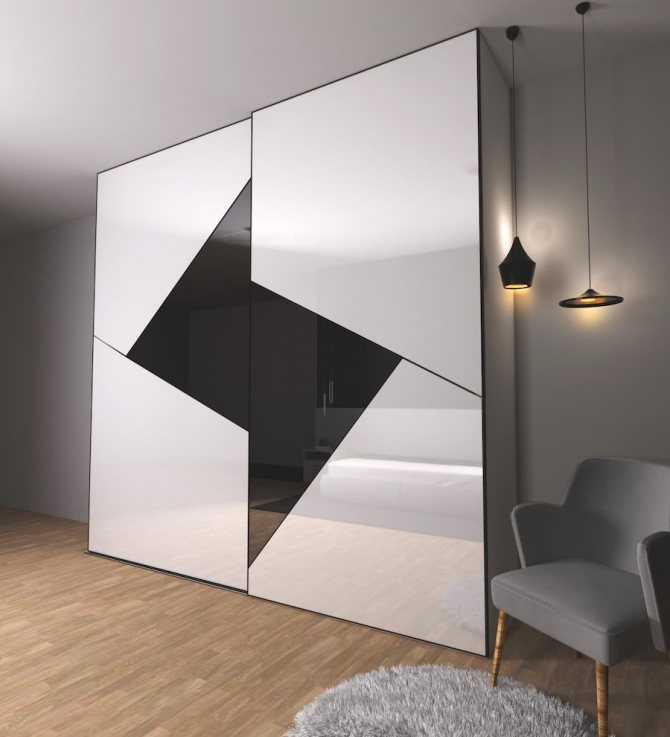 Глянцевый шкаф: навесные угловые модели с распашными дверями и глянцевым фасадом, варианты в черном цвете в интерьере спальни и прихожей